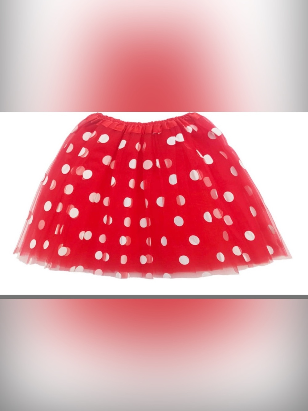 Red Polka Dot Tulle TuTu Skirt - Women's Playful A-Line size large
